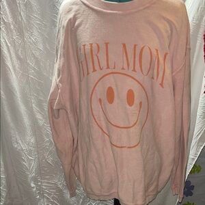 Pink 'Girl Mom' Sweatshirt size large. VERY Oversized.